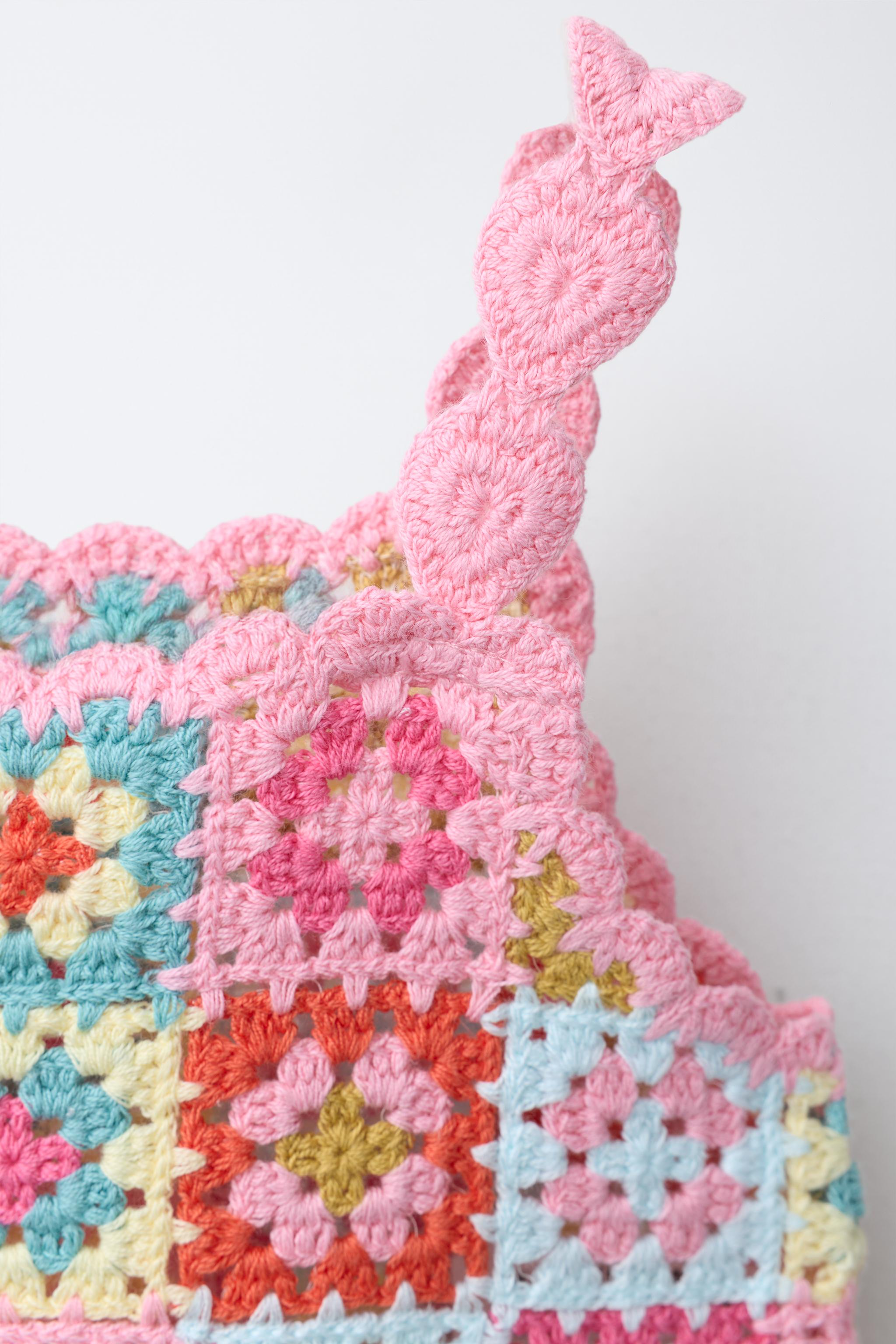 CROCHET KNIT HEARTS TOP